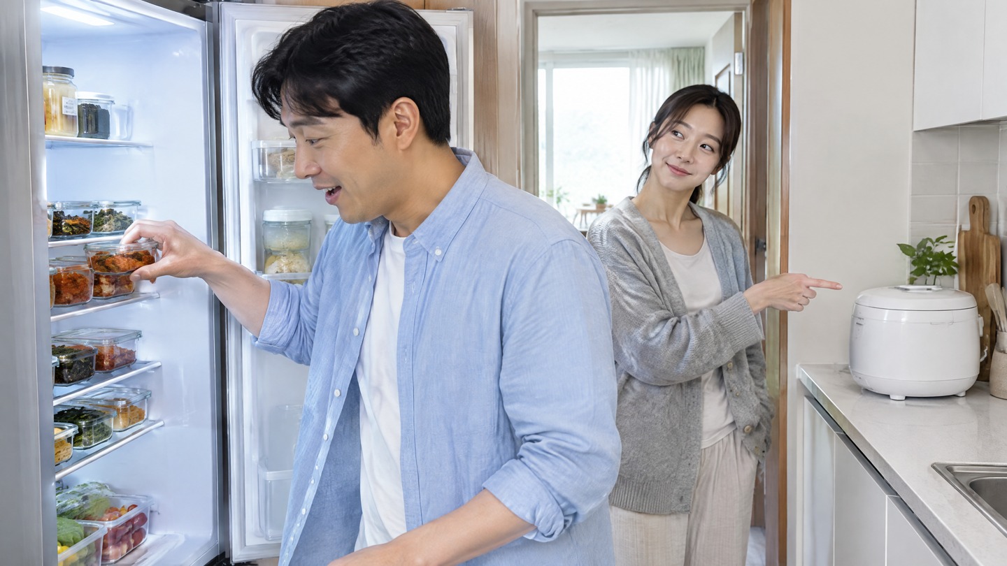 밥솥도 냉장고도 있는데, 남편은 나부터 켰다 장면 2