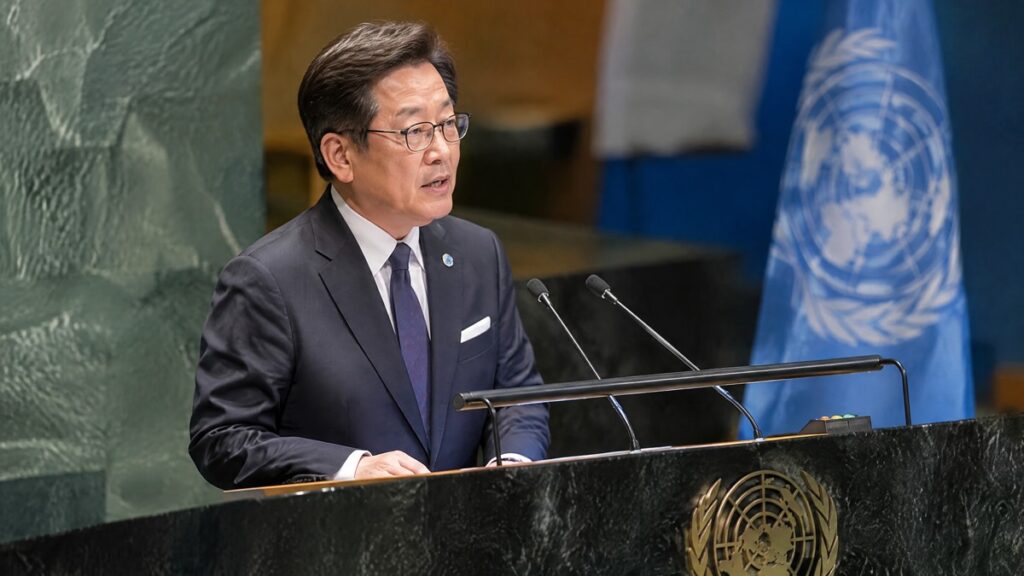 대통령 주제를 설명하는 연출 장면