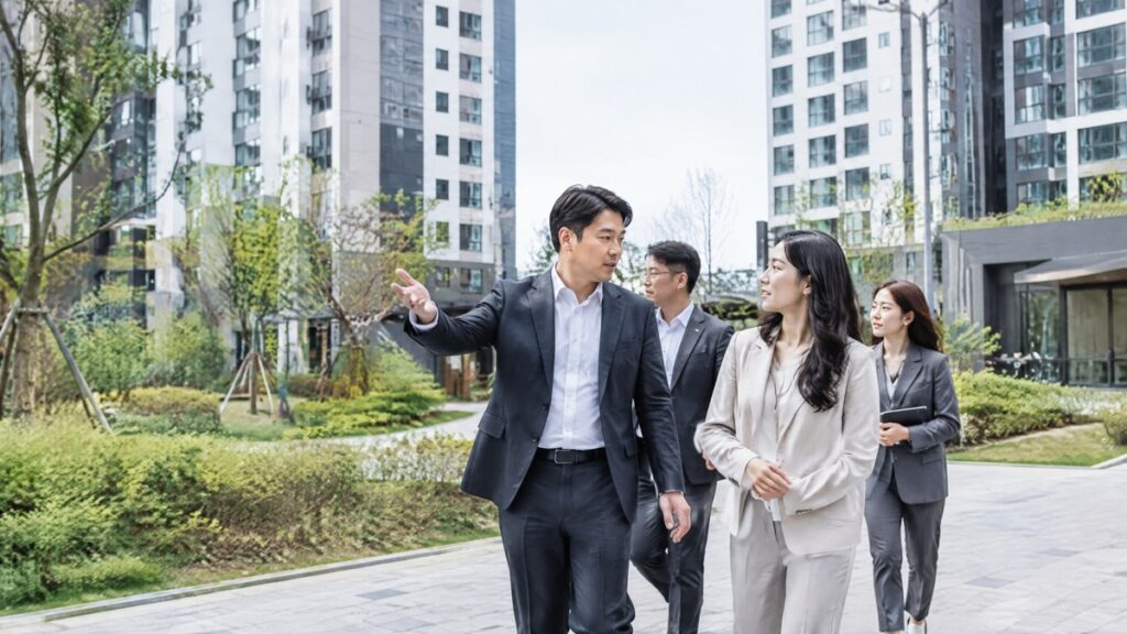 주택 주제를 설명하는 연출 장면
