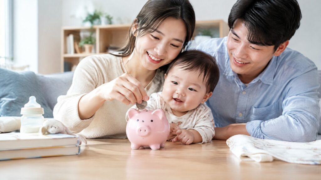 아동수당 주제를 설명하는 연출 장면