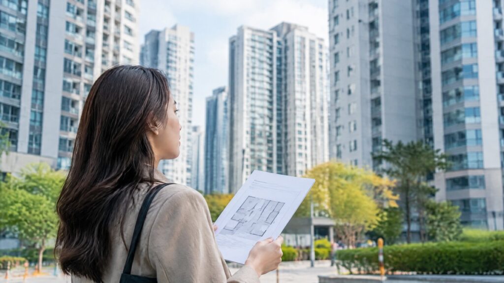 아파트 주제를 설명하는 연출 장면